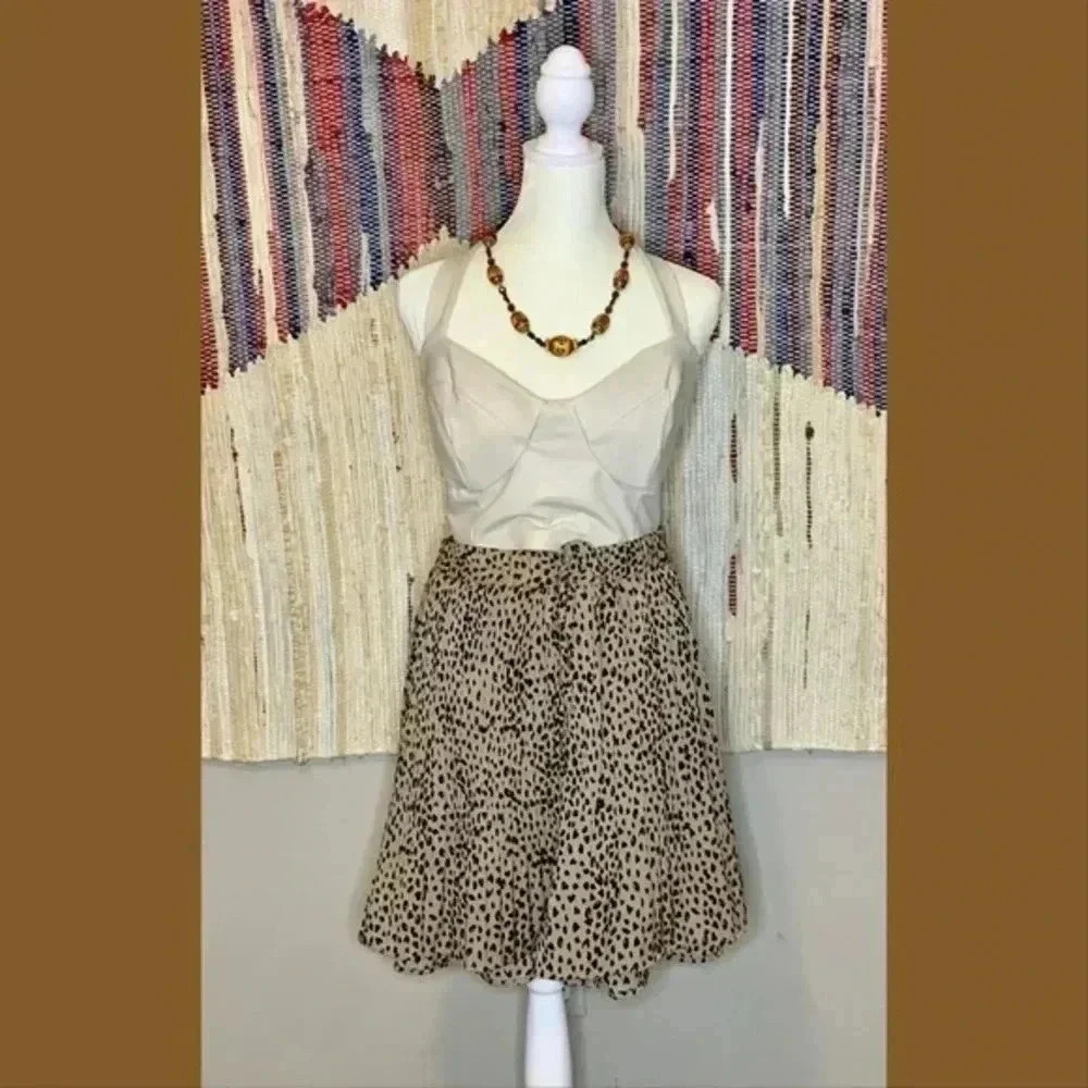 Polagram animal print pleated flounce short, Size XXXL